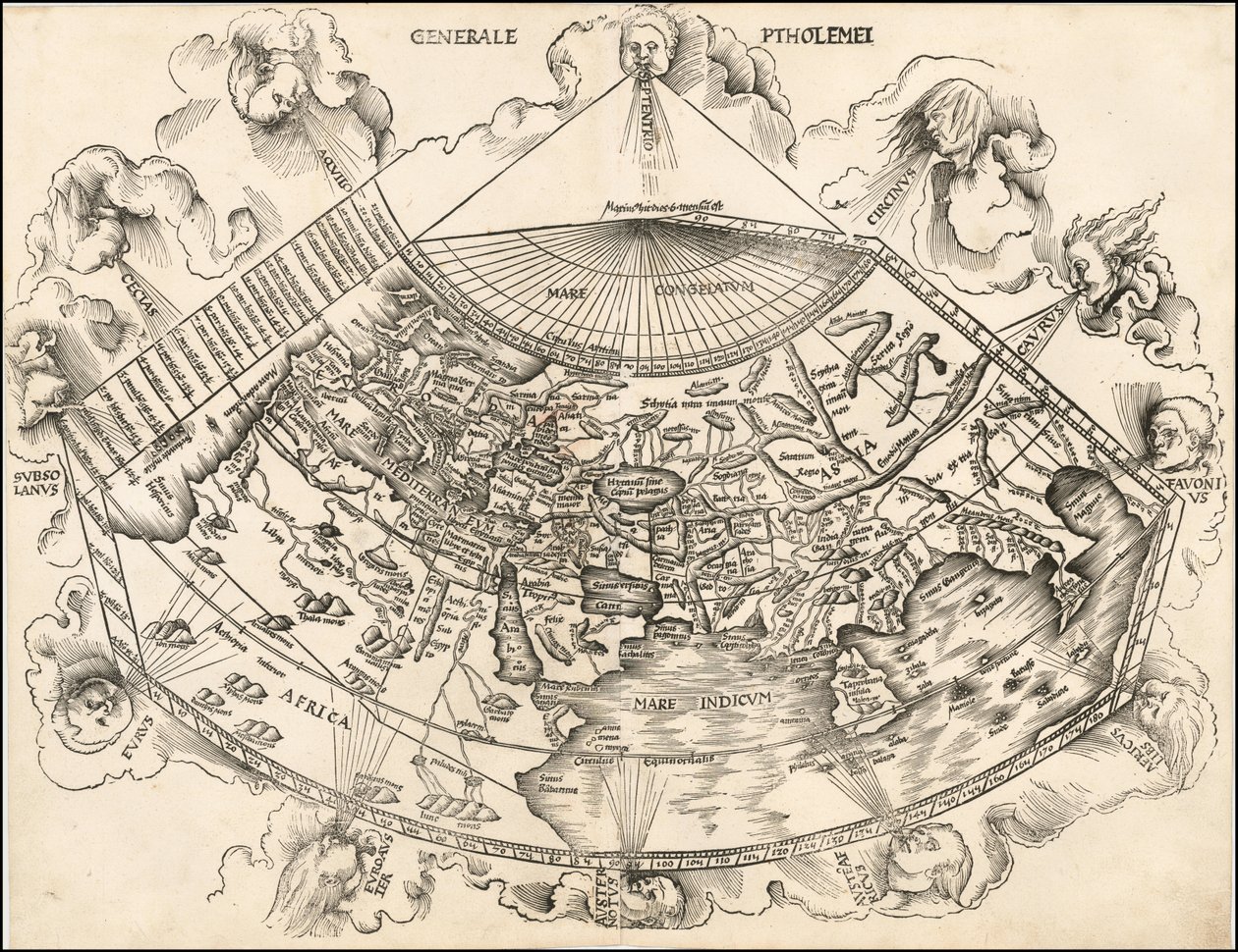 Martin Waldseemüller tarafından 1513 Ptolemaic dünya haritası by Martin Waldseemuller