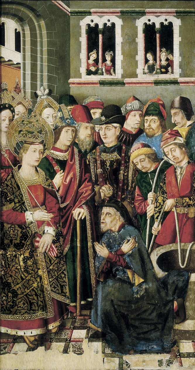 Saint Helene Yahudi Yahuda'ya gerçek haç nerede diye sorar by Martín Bernat and Miguel Jiménez
