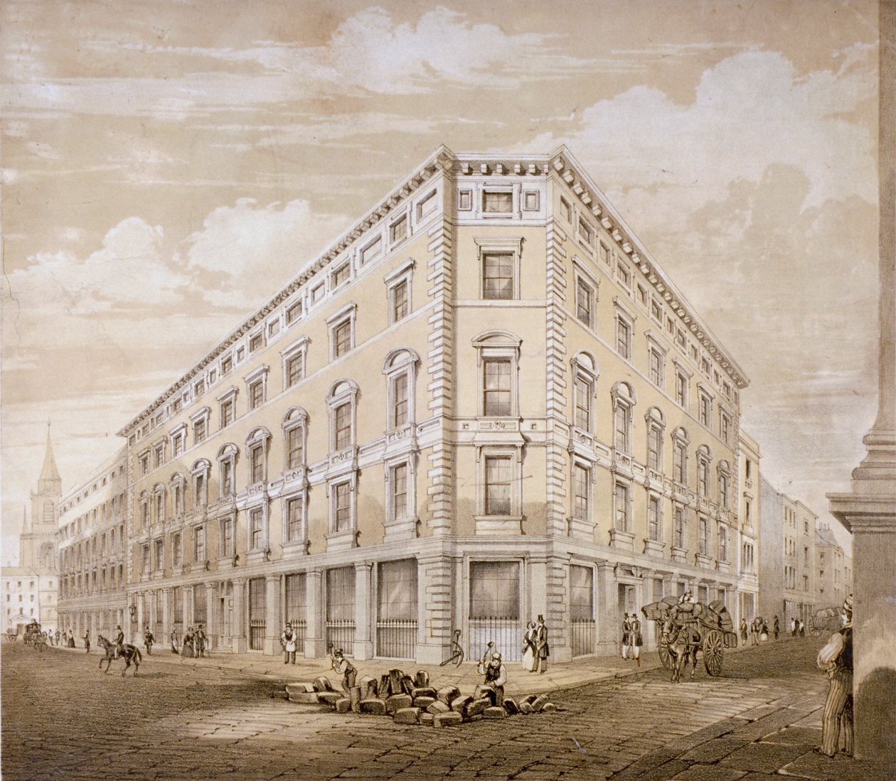 Gresham Caddesi, Londra Şehri, 1840. by Martin and Hood