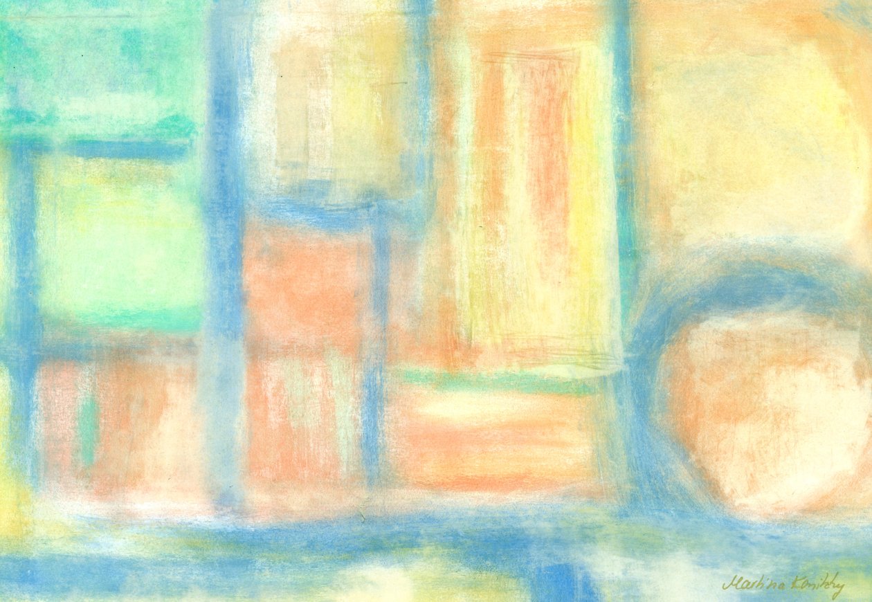 Işık dolu alanlar kompozisyon pastel by Martina Konitzky