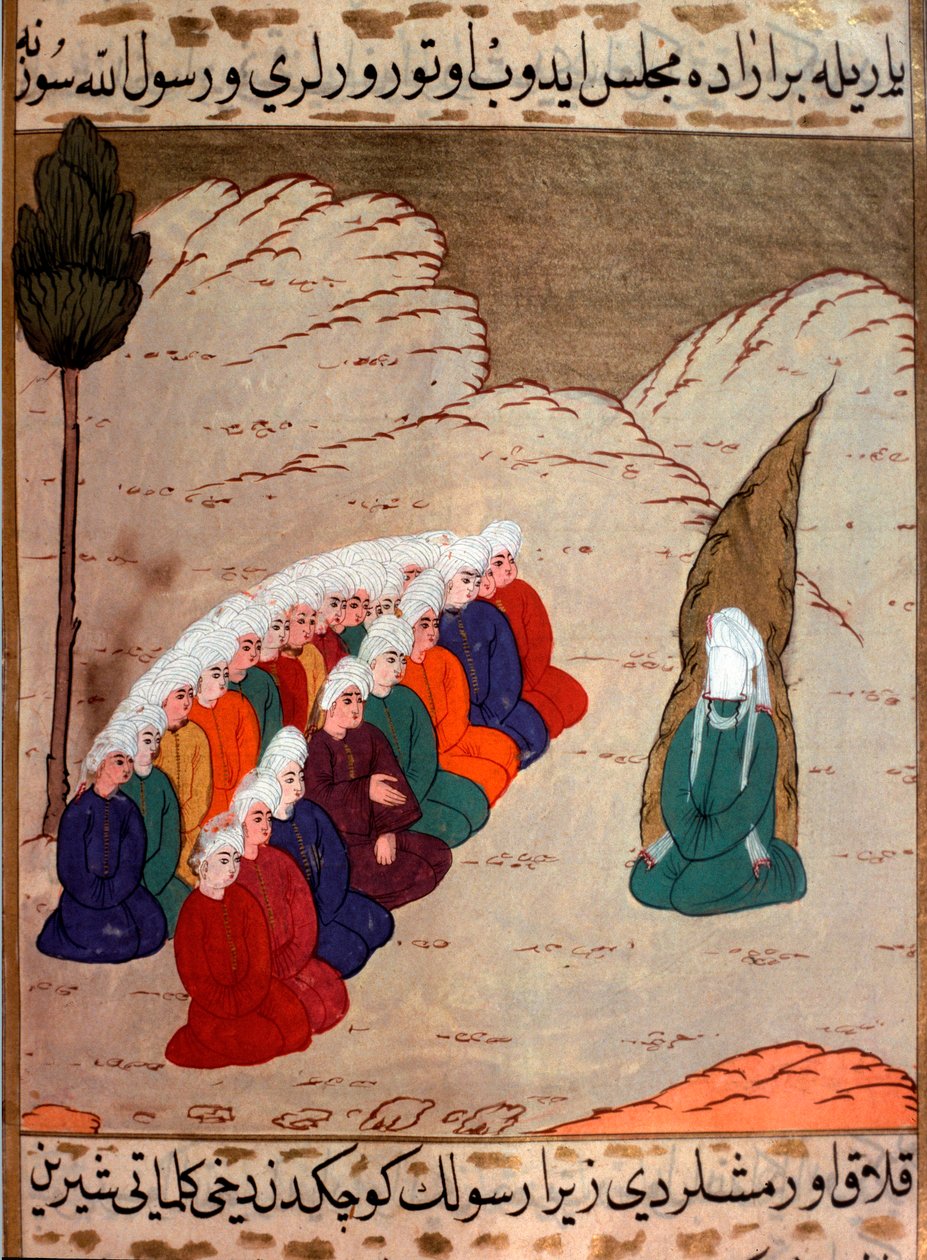 Siyer-i Nebi (Siyer i Nebi) destanından Abdülmuttalib (Abd al-Muttalib) kabilesinin üyelerine vaaz veren Hz. Muhammed