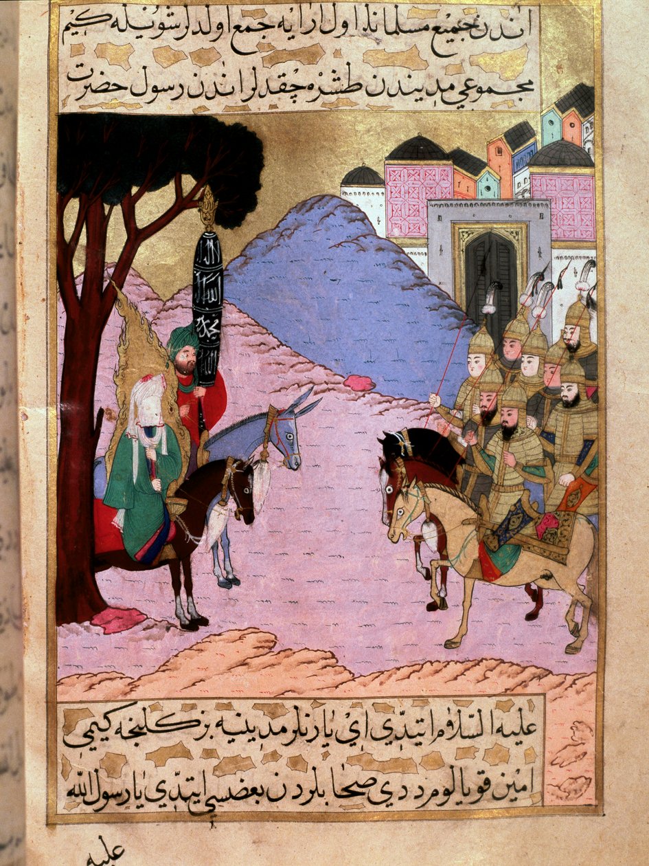 Gizli yüzü temsil eden Hz. Muhammed, Mekkelileri, Kureyşlilerin (veya Koraişlilerin) düşman ordularının gelişini Medine
