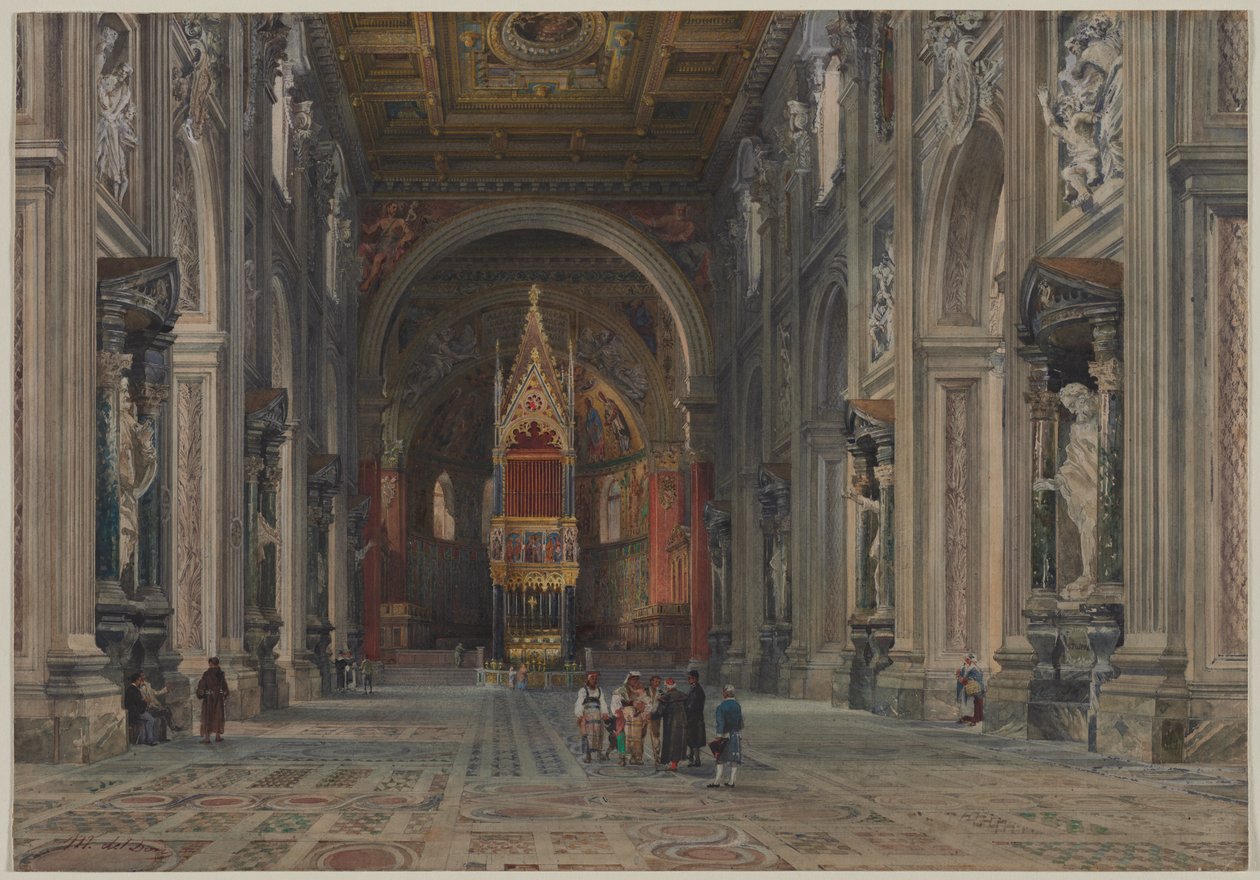 Laterano, Roma'daki San Giovanni'nin içi by Martino del Don