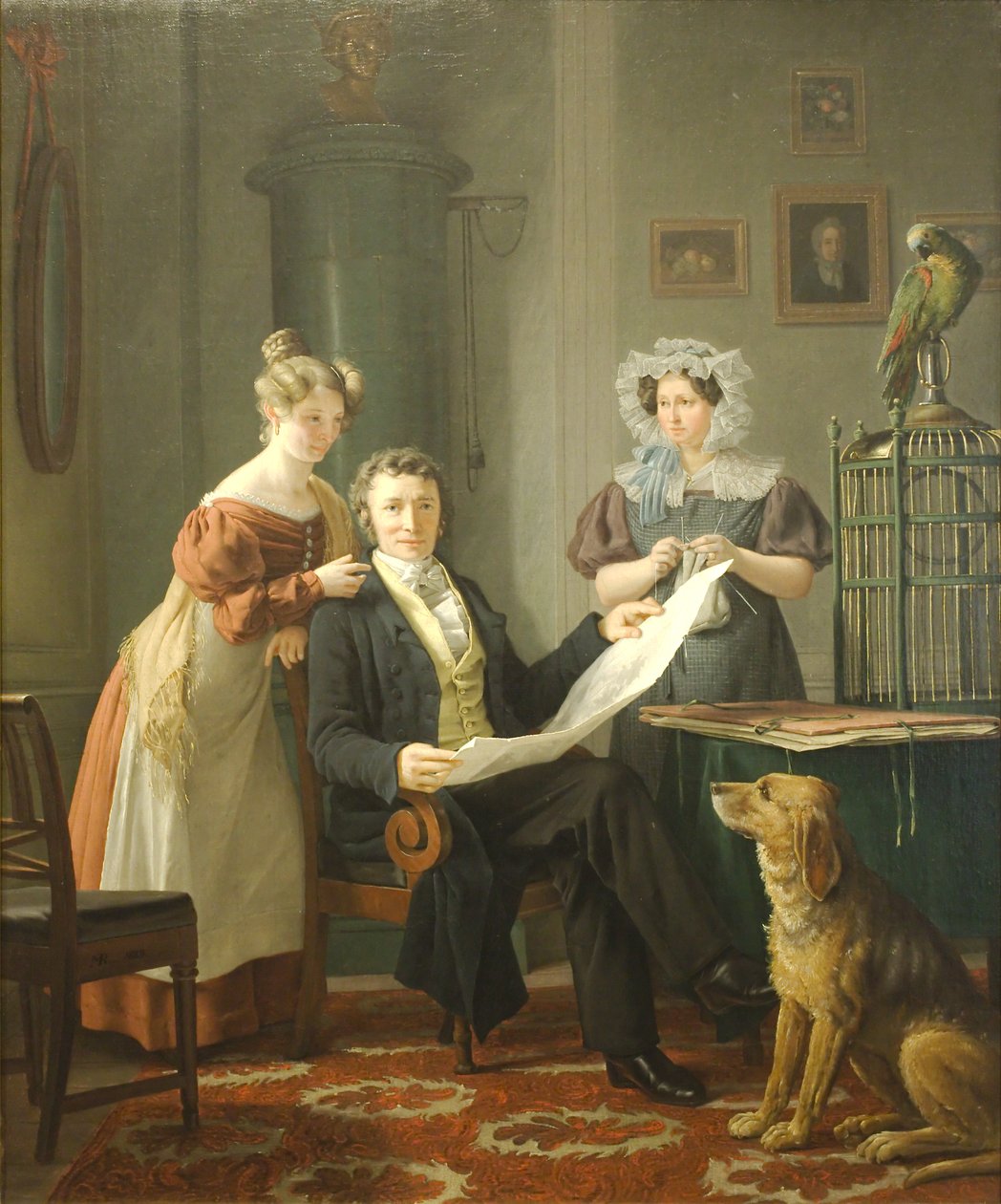 Cerrah Kr. Eşi ve kızı ile yakalayıcı by Martinus Rørbye