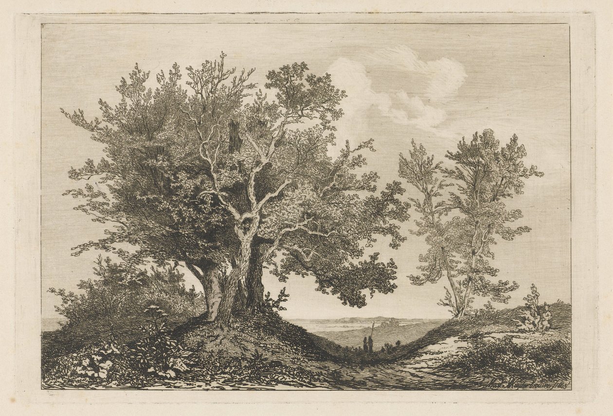 İki ağaç arasında köy yolu by Martinus Antonius Kuytenbrouwer jr.