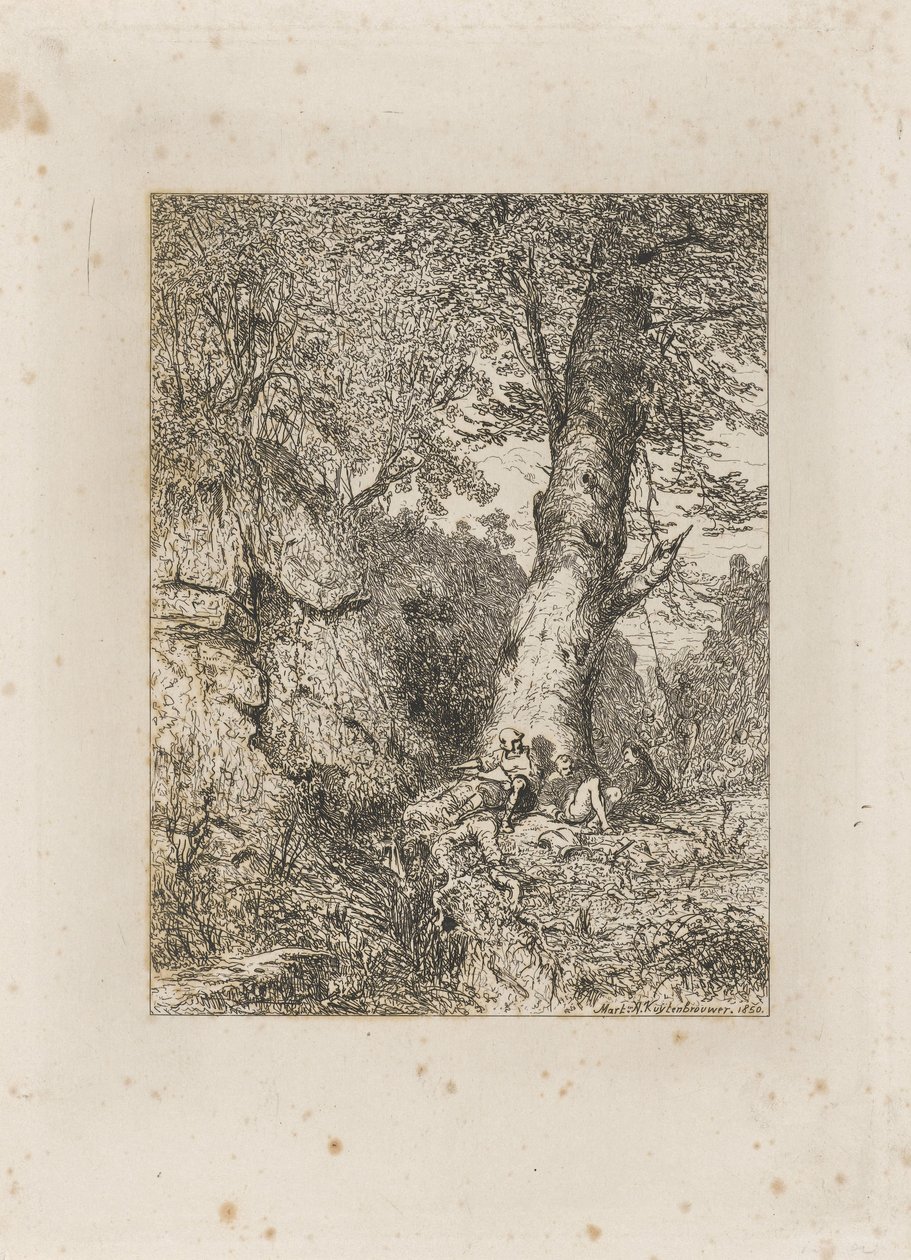 Bir ağacın altında oturan savaşçılar by Martinus Antonius Kuytenbrouwer jr.