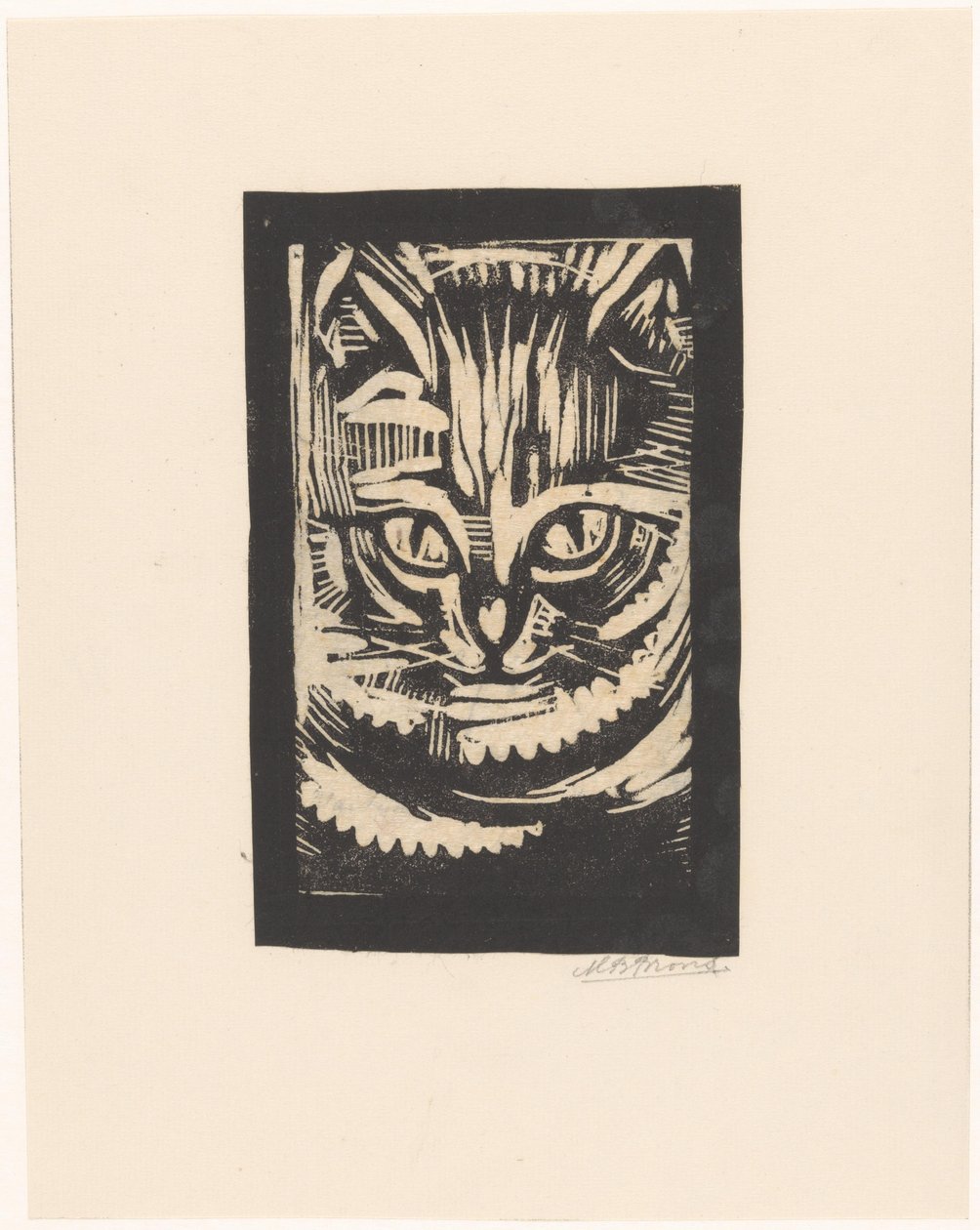 Bir kedi portresi by Martinus Brons (signed by artist)