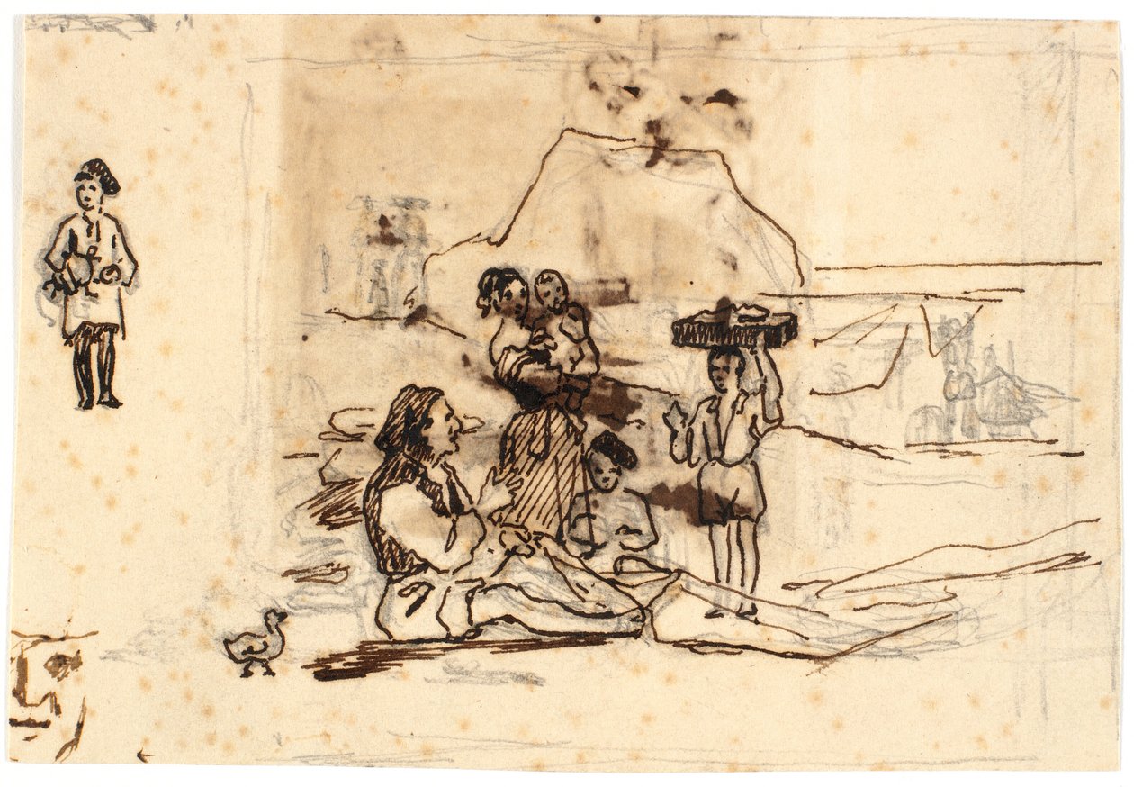 Sahilde bir Napolili balıkçı ailesi by Martinus Rørbye