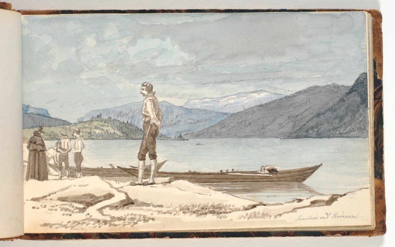 Bir geçiş noktası. Teknelere göre rakamlar by Martinus Rørbye