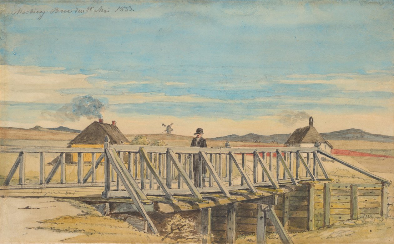 Mosbjerg Yakınlarında Bir Köprü ile Manzara, 1833. by Martinus Rørbye