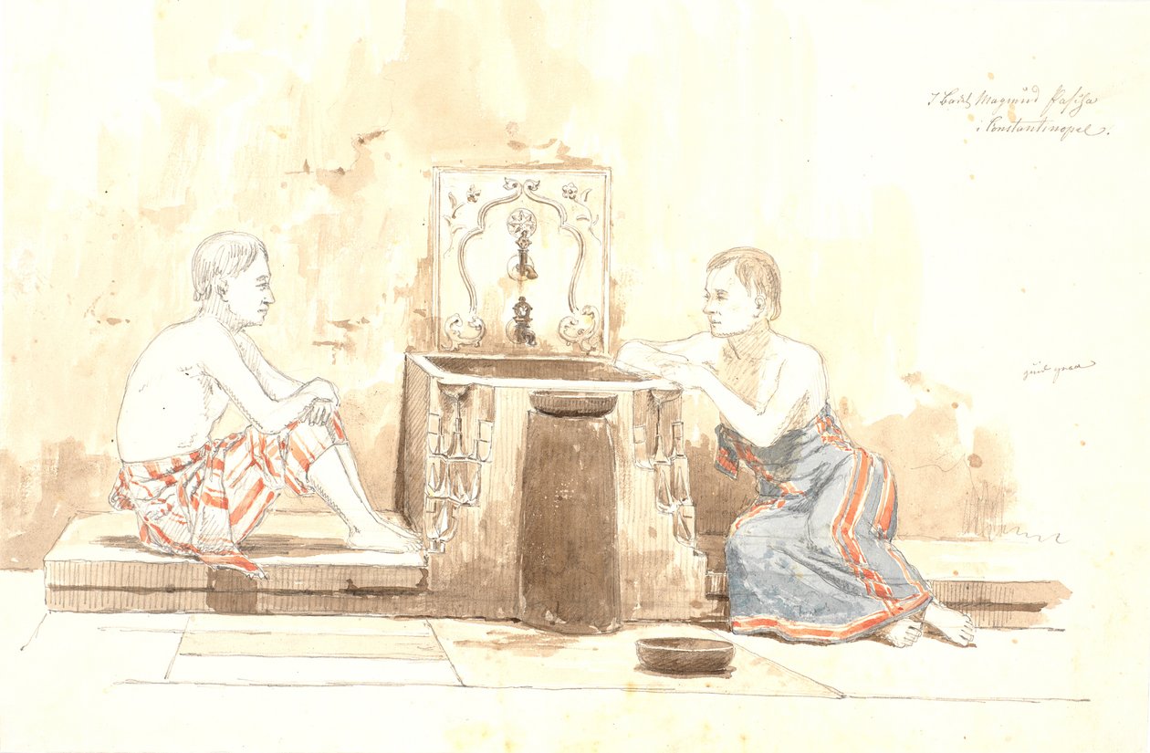 Bir kuyuda iki adam by Martinus Rørbye