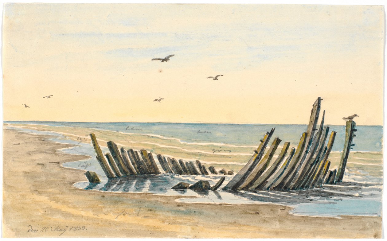 Nordstranden sahilinde enkaz, 9 Mayıs 1832
