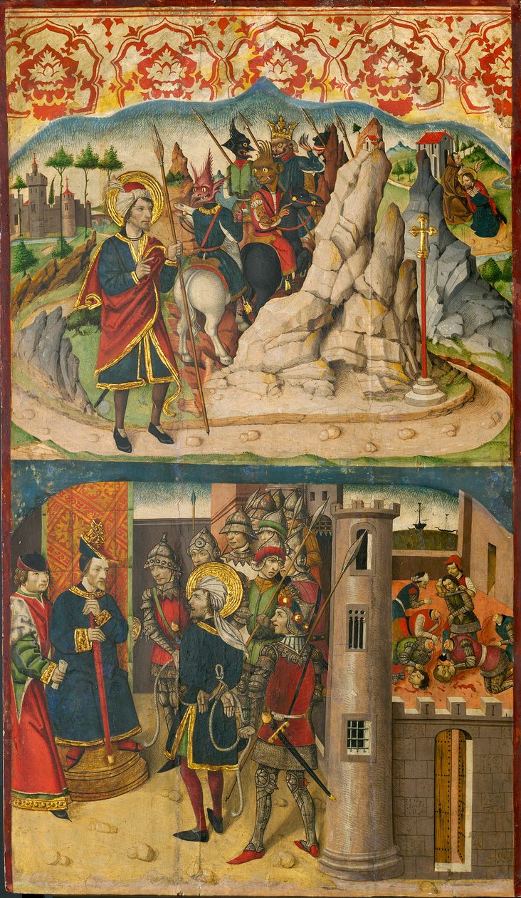 Aziz Christopher Şeytanla Buluşuyor; Likya Kralı'nın huzurunda Aziz Christopher by Martín de Soria