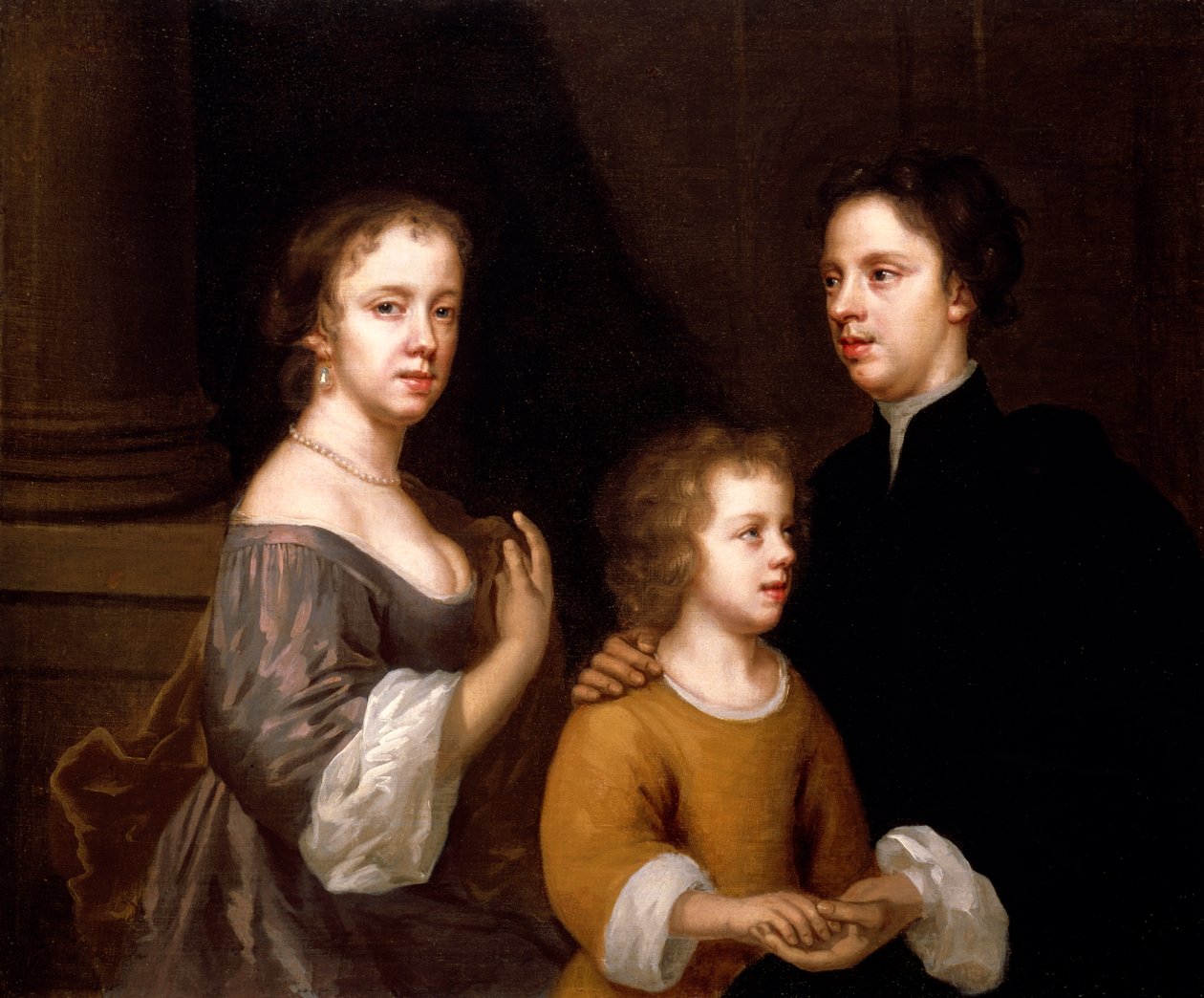 Kocası, Charles ve oğlu ile Otoportre, Bartholomew, c.1659-60 by Mary Beale