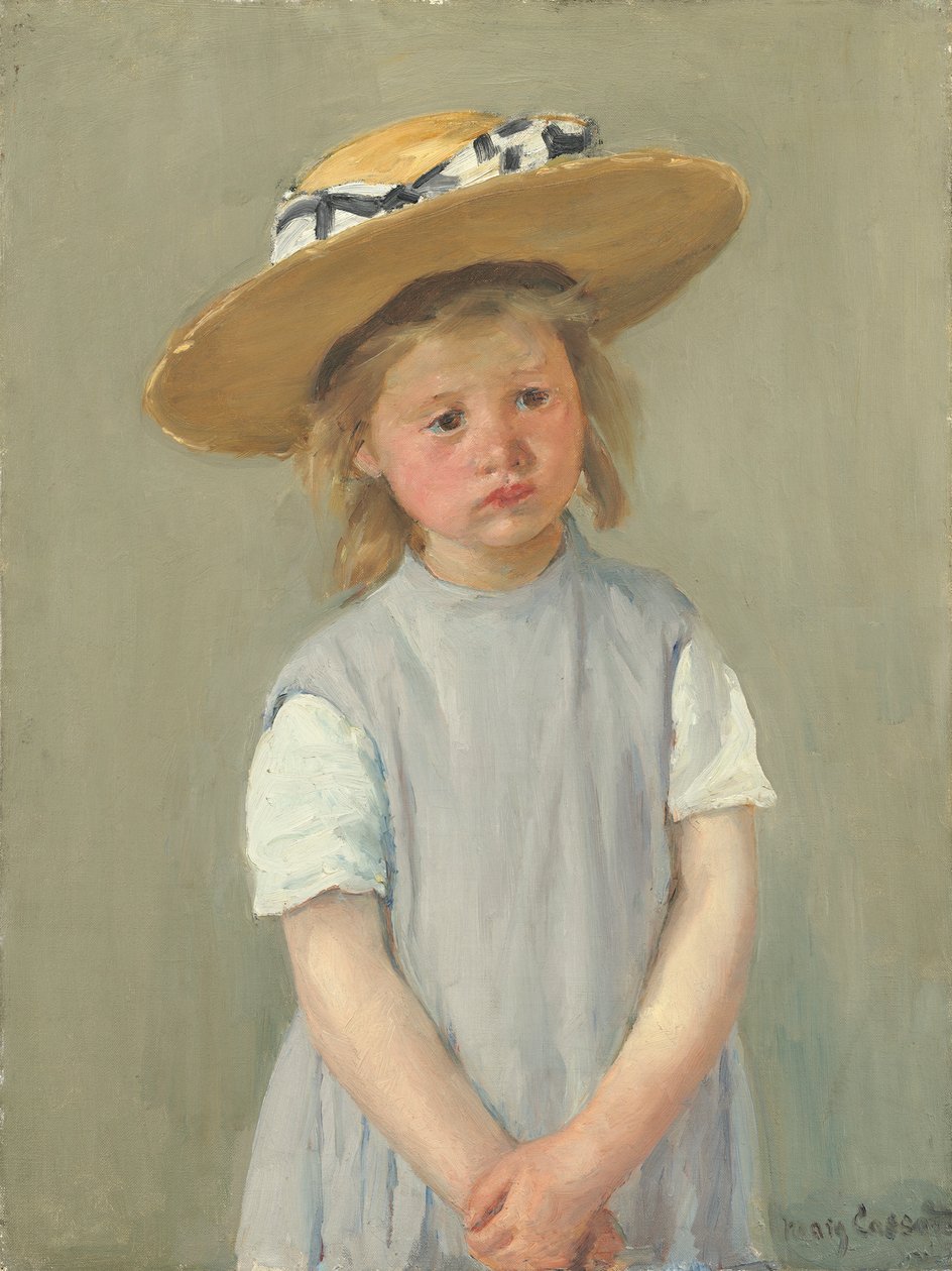 Hasır Şapkalı Çocuk by Mary Cassatt