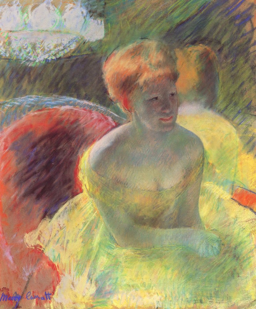 Tiyatro kutusunda Kollarına Yaslanmış Lydia by Mary Cassatt