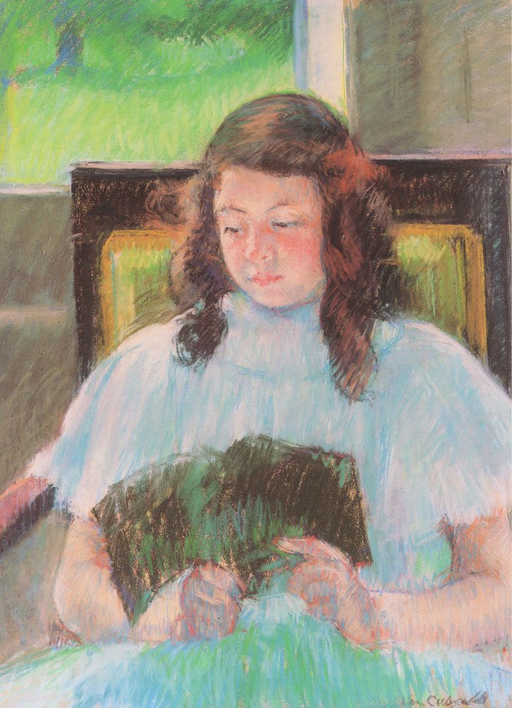 genç kız, okuma by Mary Cassatt
