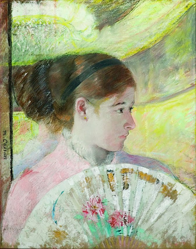 Sağa bakan bir lojmandaki genç bayan by Mary Cassatt