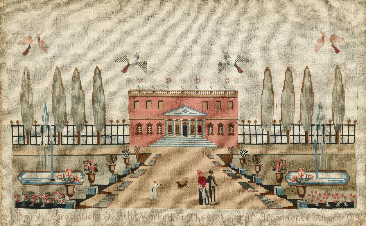 Yünlü Resim, c. 1843 (keten üzerine yün ve ipek) by Mary J. Greenfield Smith