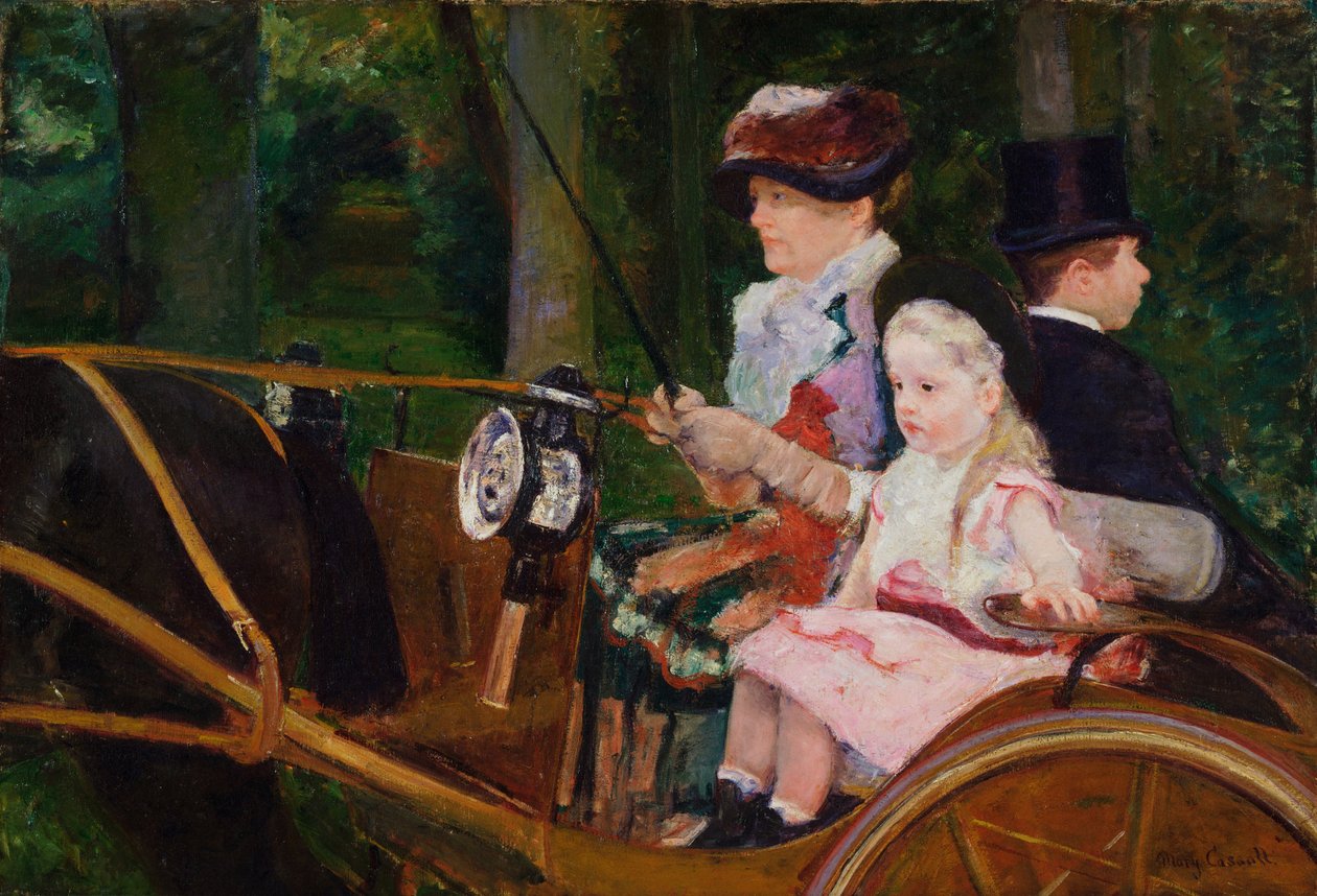 Bir Kadın ve Araba Kullanan Bir Kız by Mary Cassatt
