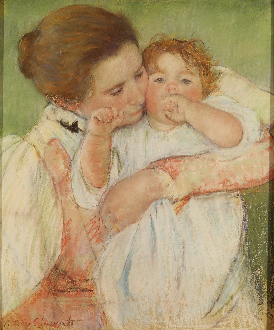 Anne ve Çocuk, 1897 (kağıt üzerinde pastel) by Mary Cassatt