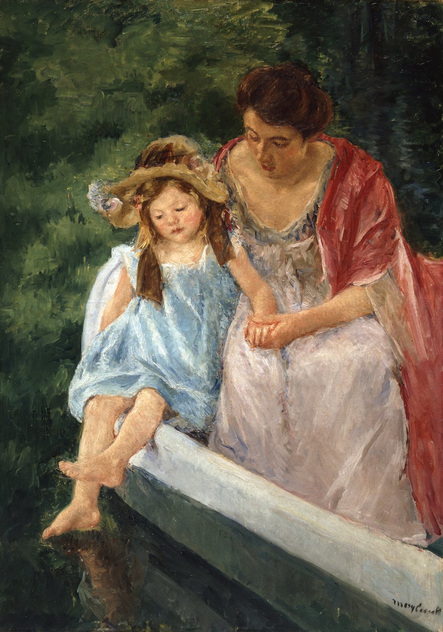 Teknede Anne ve Çocuk, 1908 by Mary Cassatt
