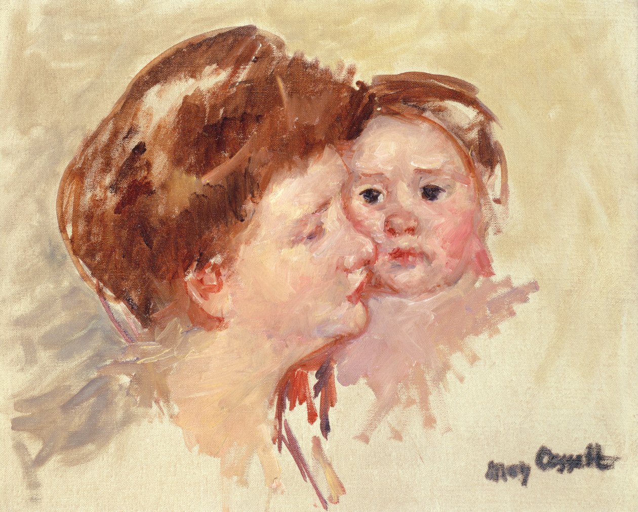 Yanaktan Yanağa Bebek Profilinde Anne (No.2), c.1909 by Mary Cassatt