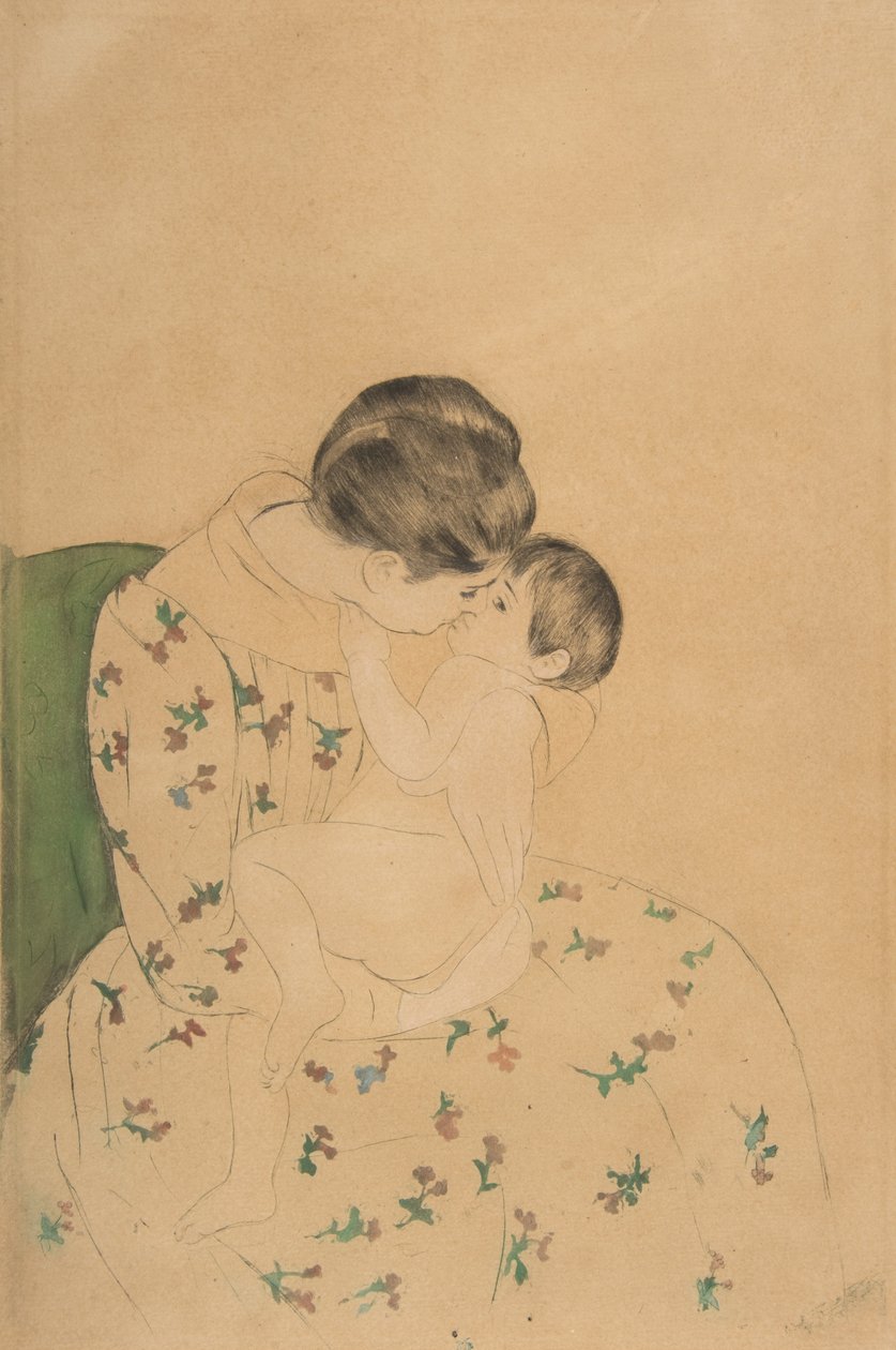 Annenin Öpücüğü, 1891 dolayları by Mary Cassatt