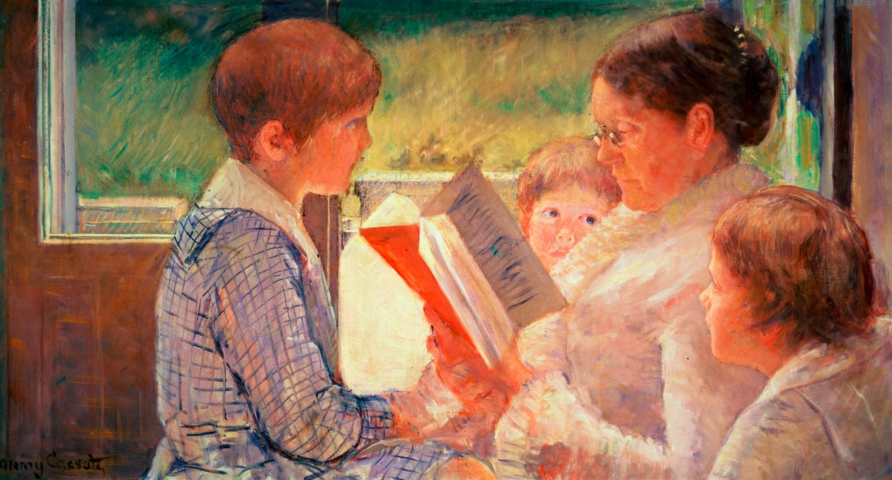 Bayan Cassatt Torunlarına Okuma, 1888 by Mary Cassatt