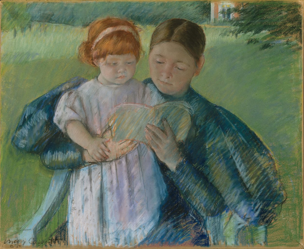 Küçük Bir Kıza Kitap Okuyan Hemşire, 1895 by Mary Cassatt