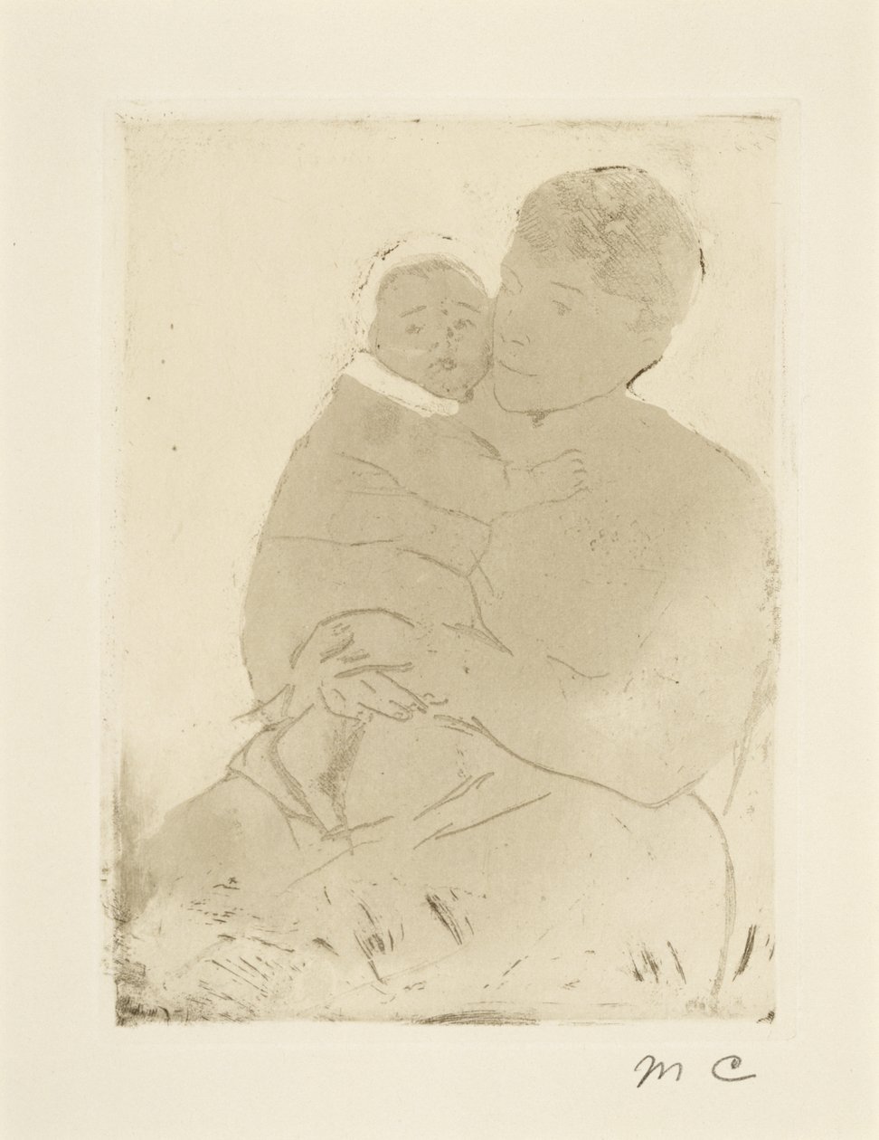 At Kestanesi Ağacının Altında, 1896-97 (renkli kuru nokta ve aquatint) by Mary Cassatt