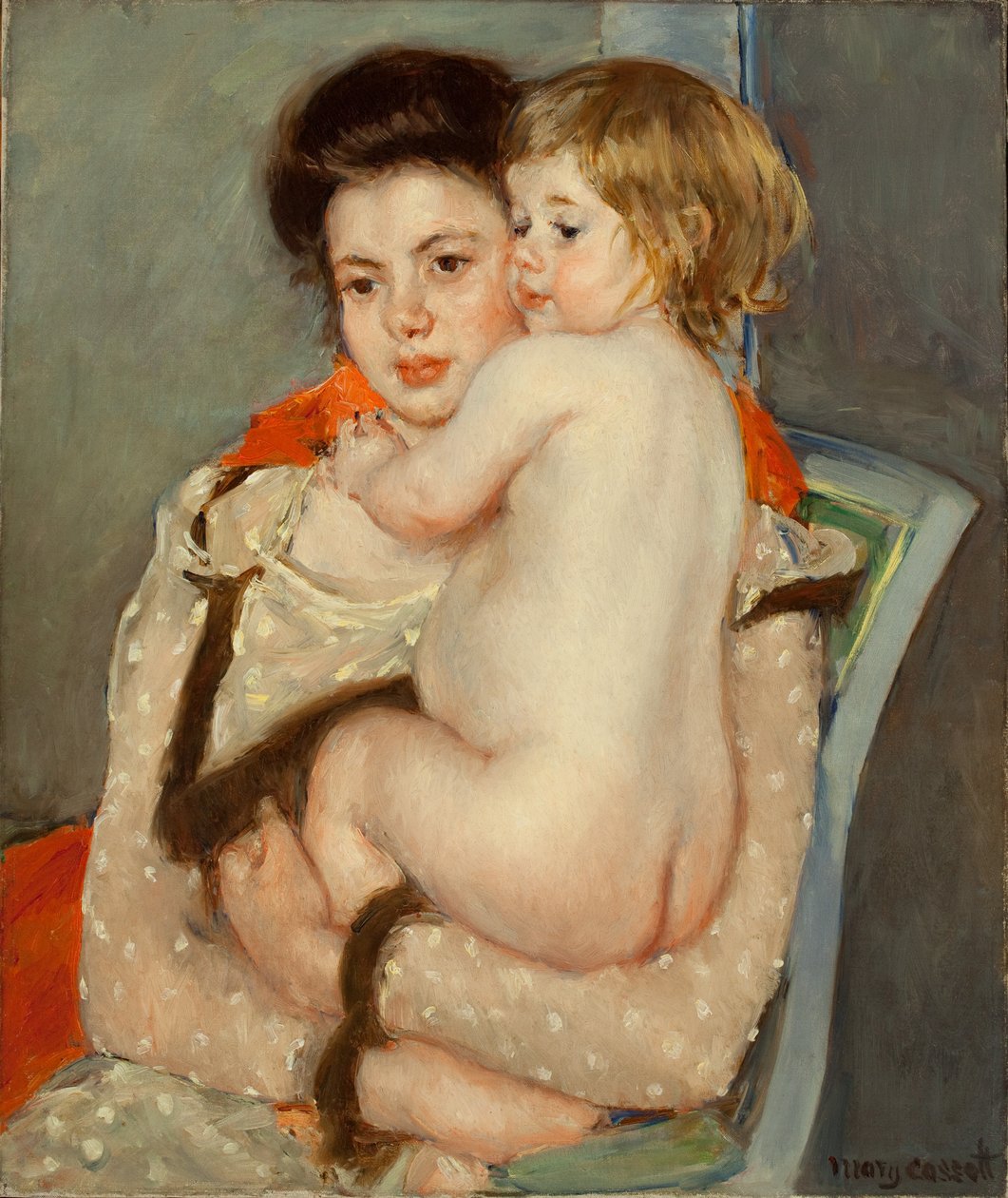 Reine Lefebvre Çıplak Bir Bebek Tutuyor, 1902 by Mary Cassatt