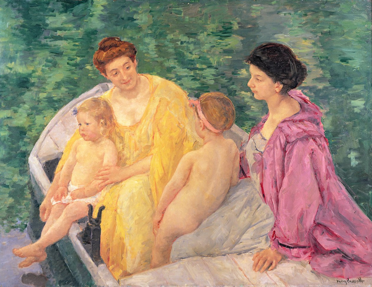 Teknede Yüzmek veya İki Anne ve Çocukları, 1910 by Mary Cassatt