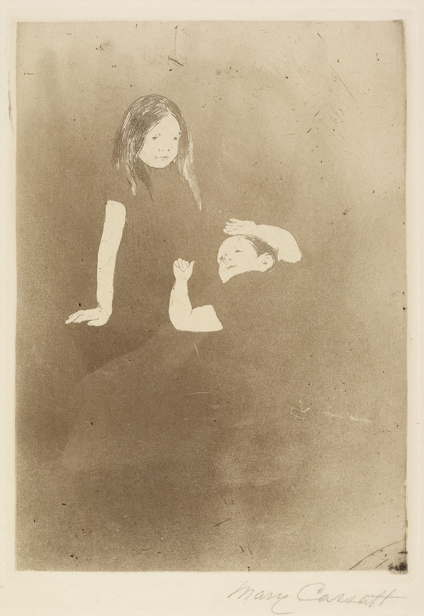Çimenlerin Üzerinde İki Çocuk, c. 1887 by Mary Cassatt