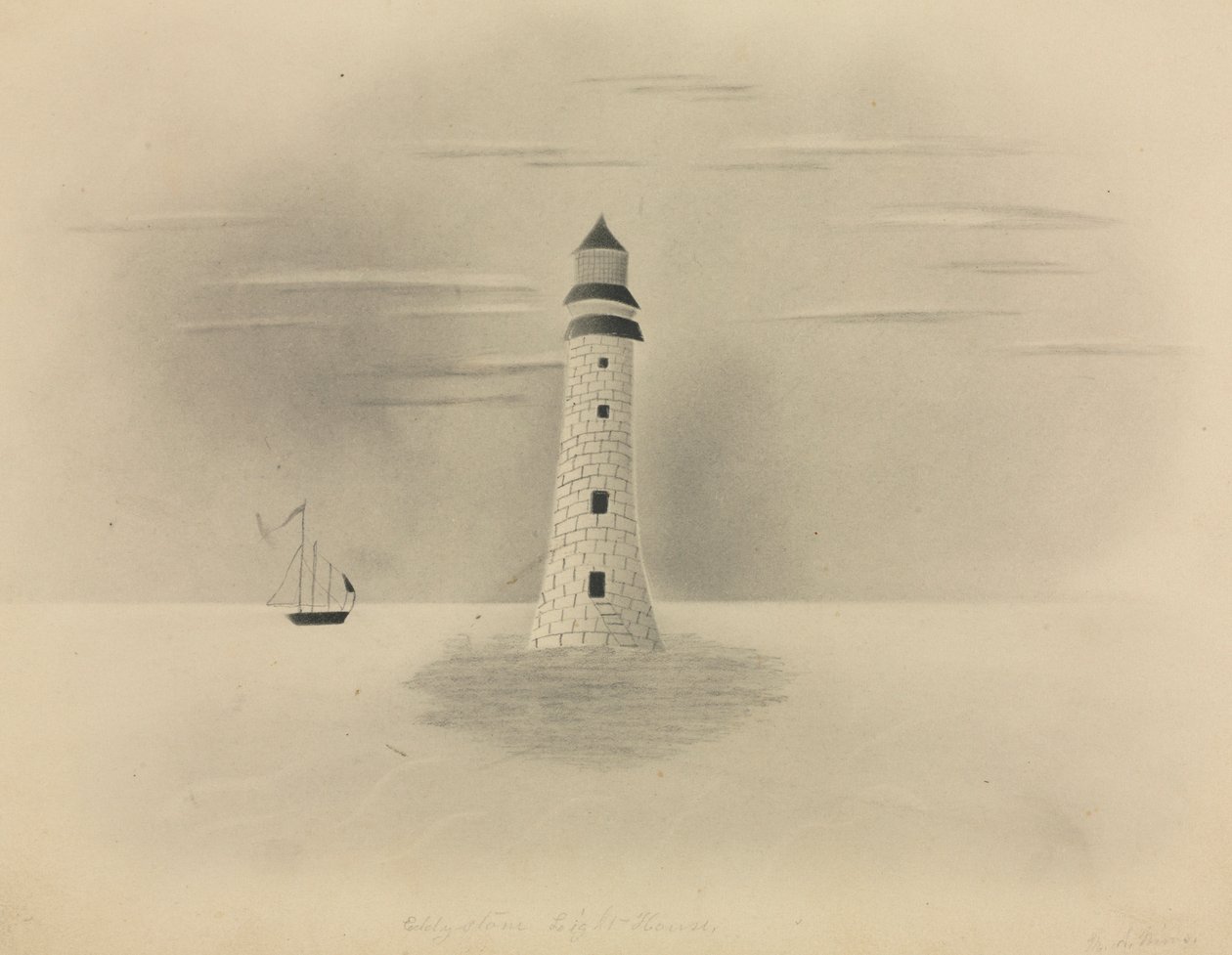Eddystone Deniz Feneri, 1840. by Mary Altha Nims