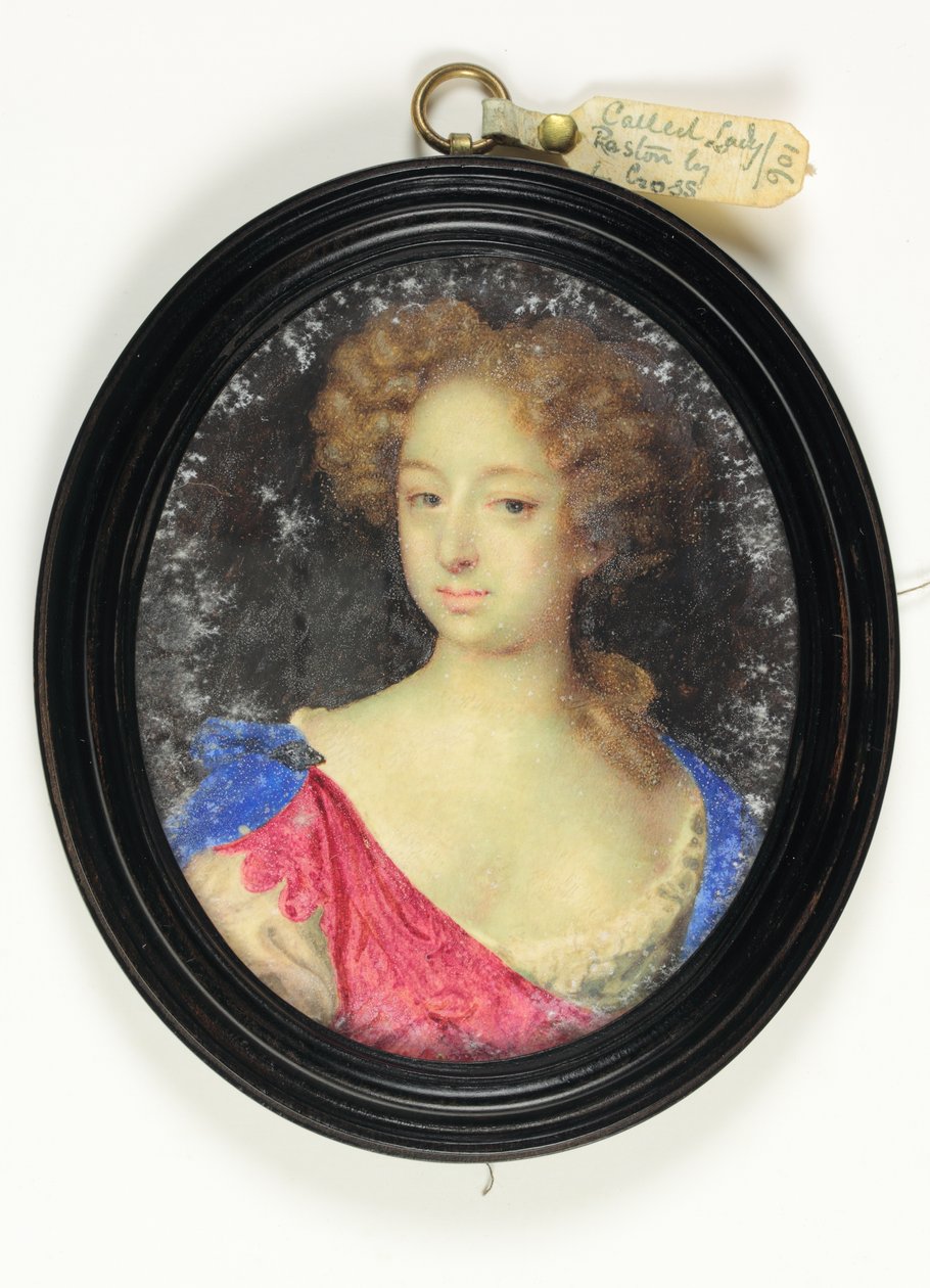 Lady Paston adında bir Leydi (parşömen üzerine suluboya) by Mary Beale