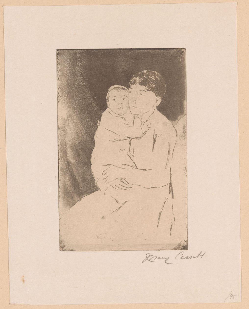 dadı ve bebek Hemşire ve bebek Bill Anne ve Çocuk by Mary Cassatt (signed by artist)