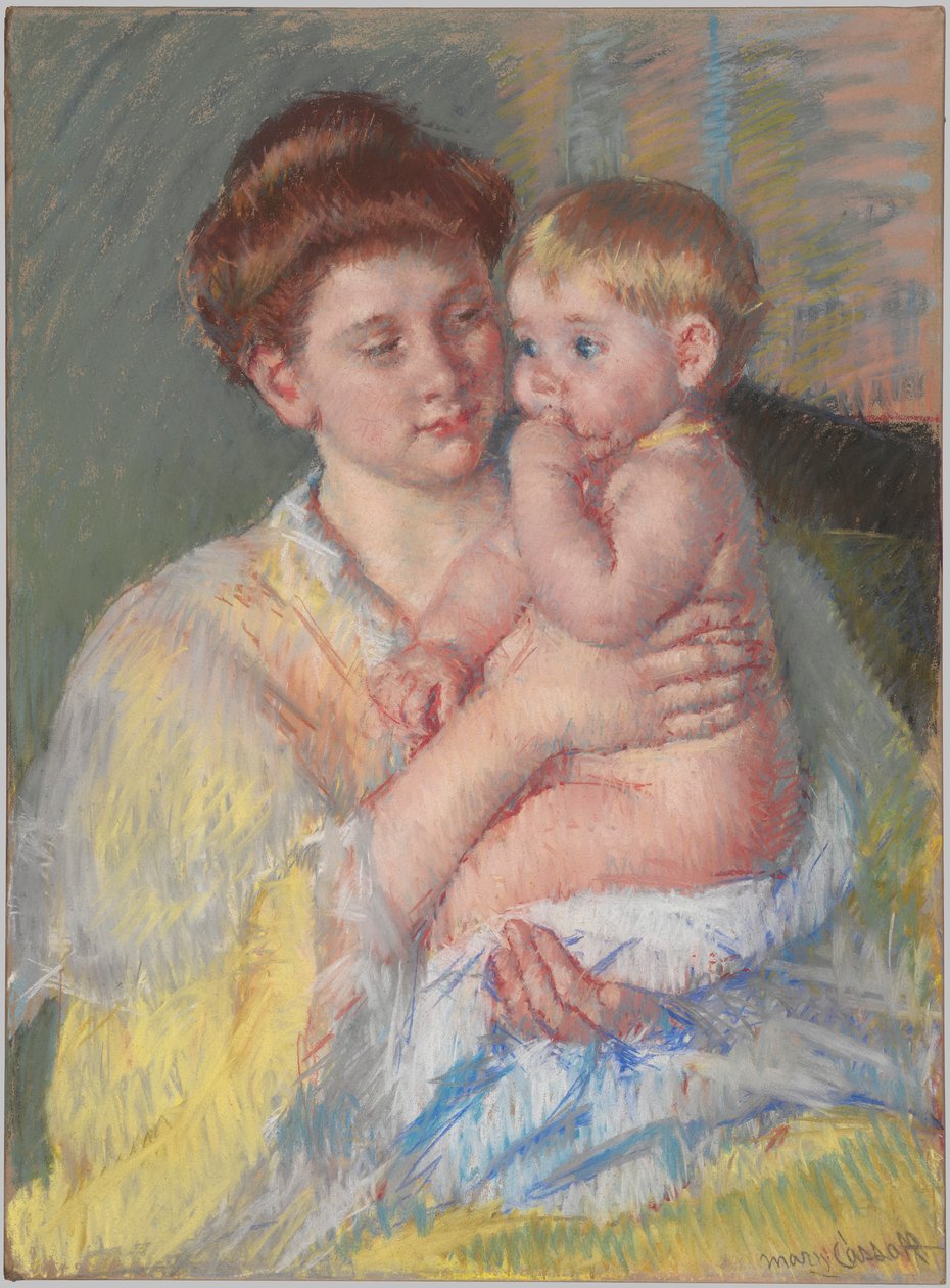 Bebek John, İşaret Parmağı Ağzında by Mary Cassatt