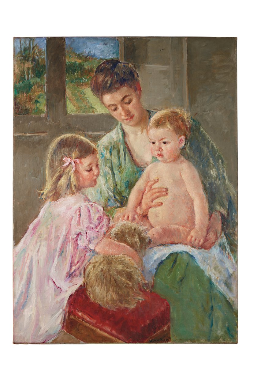 Köpekle Oynayan Çocuklar, 1907 by Mary Cassatt
