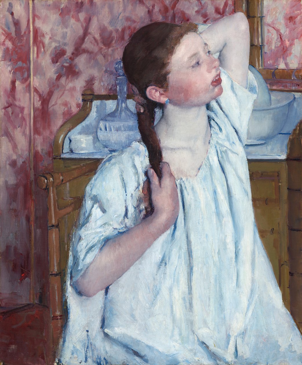 Saçını Düzenleyen Kız by Mary Cassatt