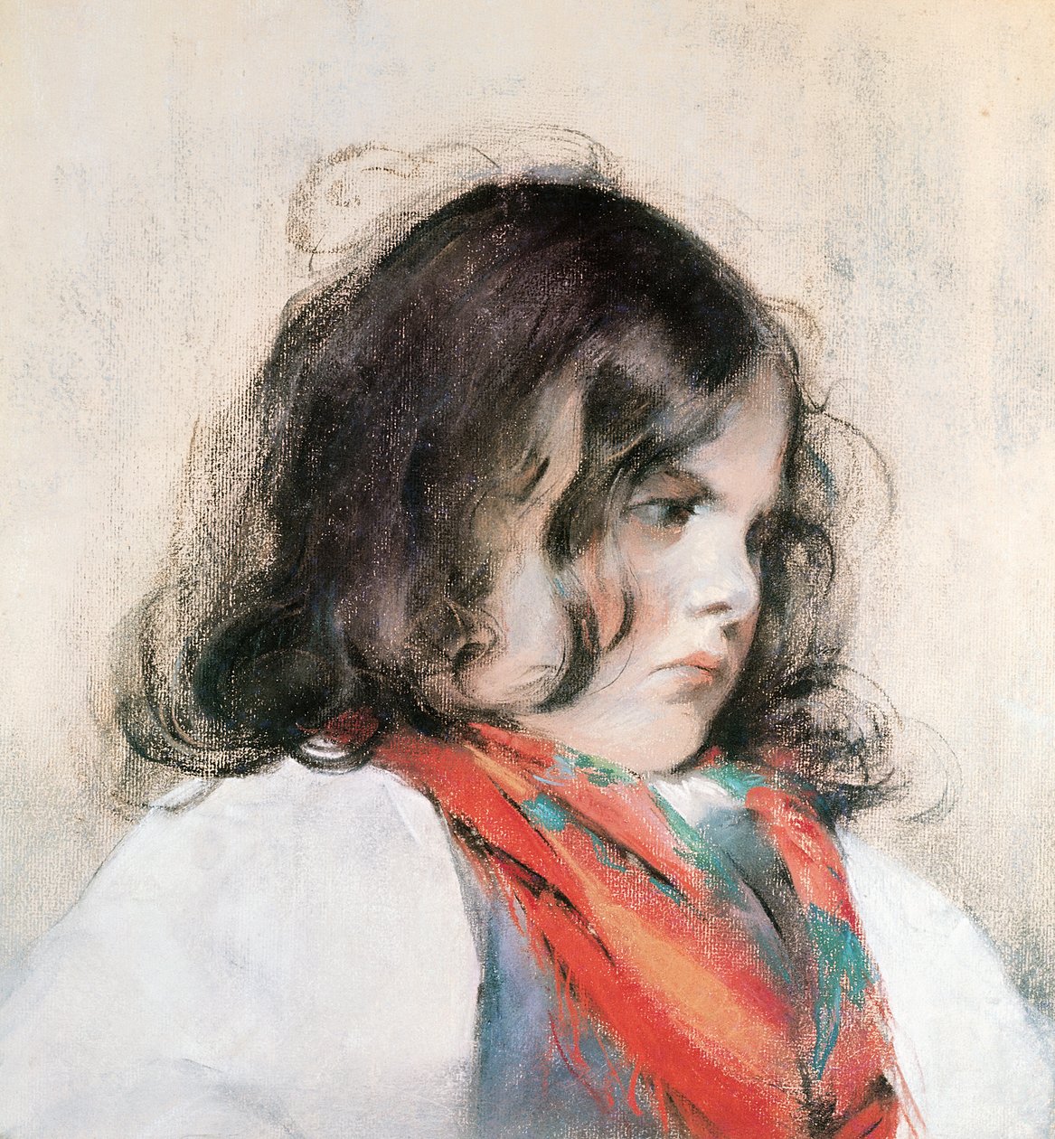 Bir Çocuğun Başı (kağıt üzerinde pastel) by Mary Cassatt