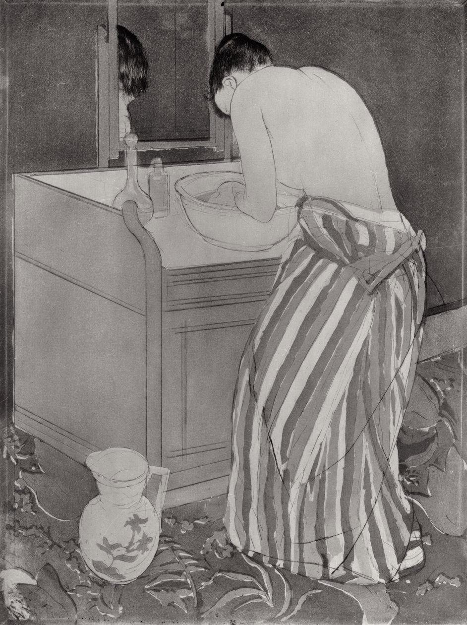 La Toilette, 1891 (kağıt üzerinde kuru nokta ve aquatint) by Mary Cassatt