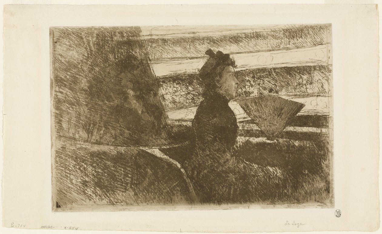 Siyahlı Bayan, Mahremiyet İçinde, Sağa Bakıyor by Mary Cassatt