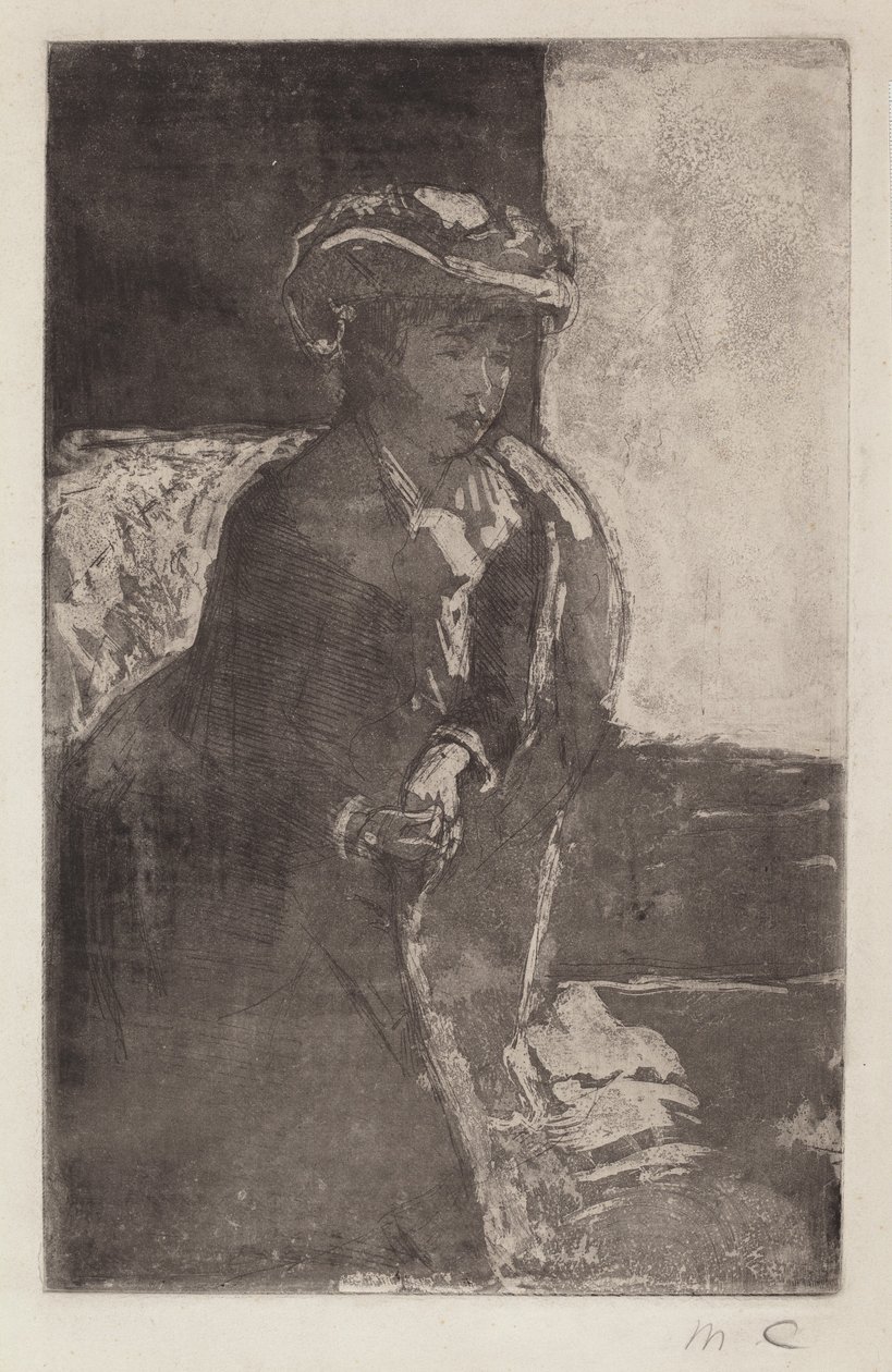 3 Numaralı Kanepe Köşesi, c. 1879. by Mary Cassatt