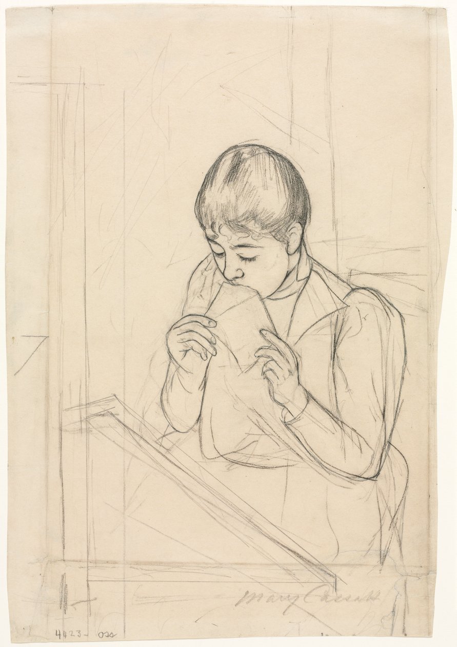 Mektup recto, Mektup tersi, 1891. by Mary Cassatt