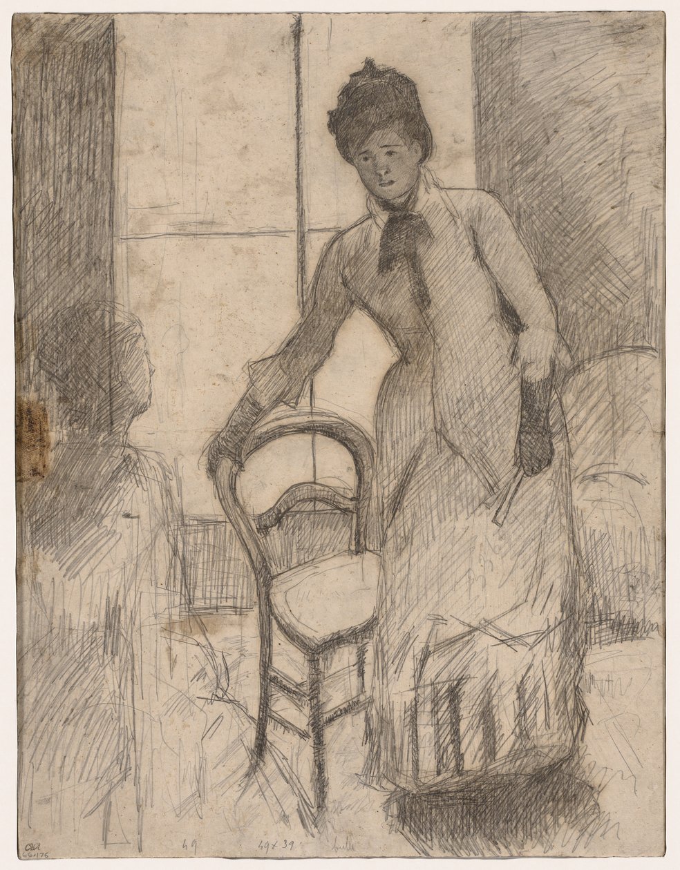 Ziyaretçi recto, Ziyaretçi verso, c. 1881. by Mary Cassatt