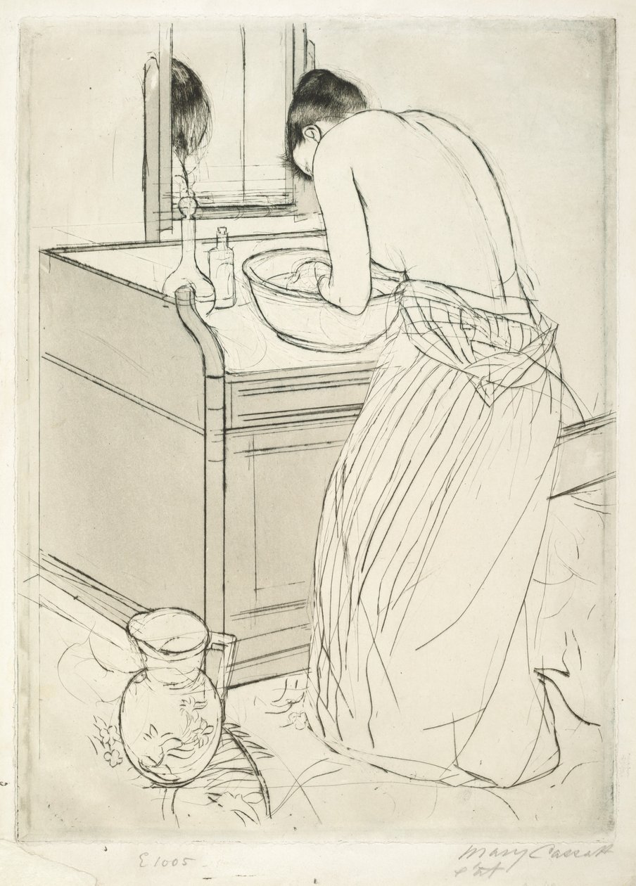 kadın banyo by Mary Cassatt