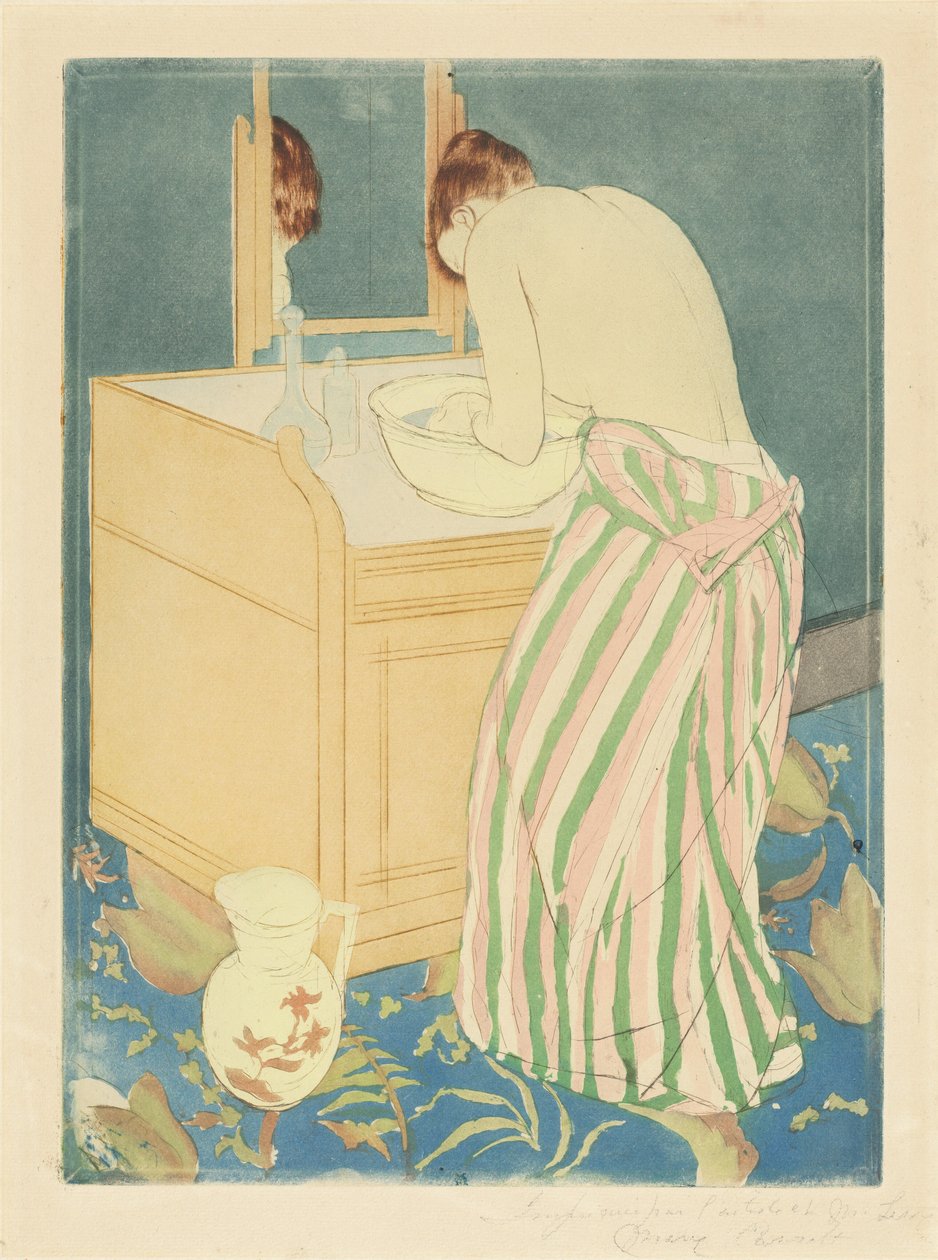kadın banyo by Mary Cassatt