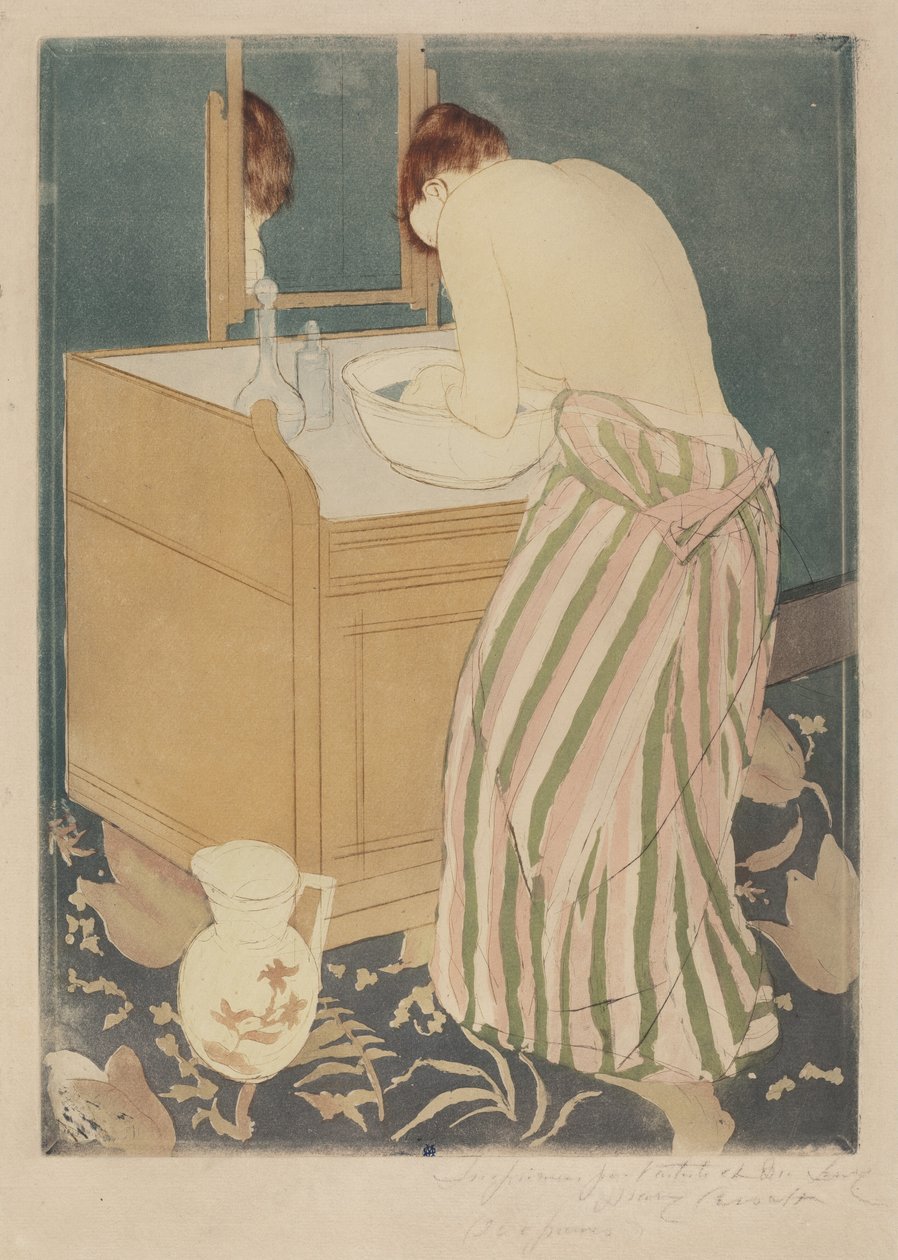 Kadın Yıkanması, 1890-1891. by Mary Cassatt
