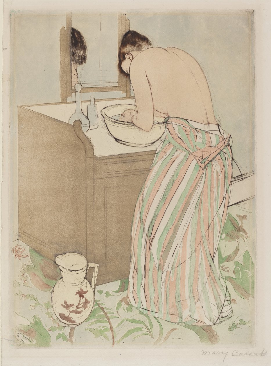 Kadın Yıkanması, 1890-1891. by Mary Cassatt